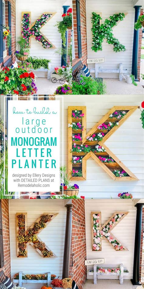 build  cedar monogram letter planter box   letter planter