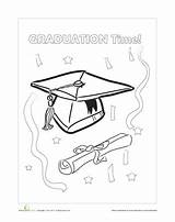 Graduation Cap Worksheet Kindergarten Coloring Pages Worksheets Hat Drawing Choose Board Getdrawings sketch template