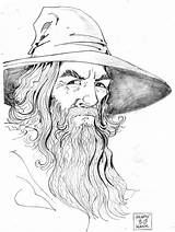 Gandalf Drawing Getdrawings Grey sketch template
