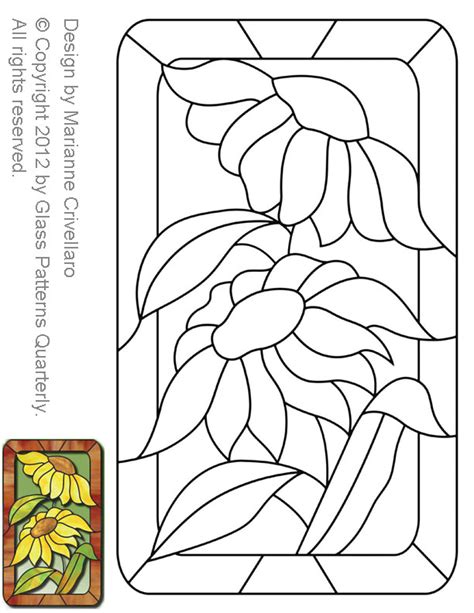 Stained Glass Patterns For Free ★ Glass Pattern 168 Sunflower ★