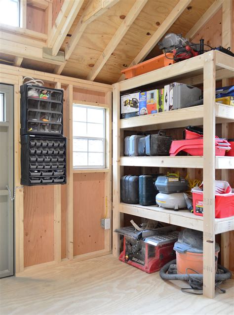 build  wood shelf   garage shed basement  workshop