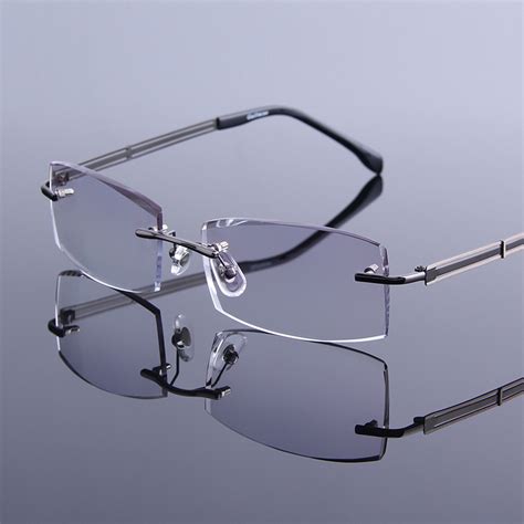 simple tinted reading glasses men rimless reader glasses high