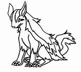 Pokemon Mightyena Pages Coloring sketch template