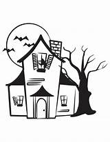 House Dark Lonely Coloring Kids sketch template