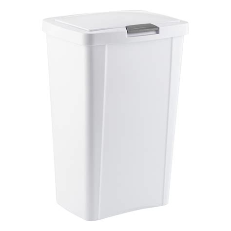 sterilite white touch top trash cans the container store