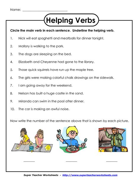 helping verb worksheets     helping verb