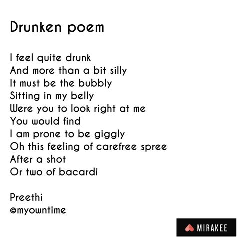 Drunken Poem Funny Poems Poems Quotes