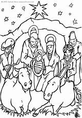 Coloring Nativity Scene Pages Printable Christmas Jesus Sheets sketch template
