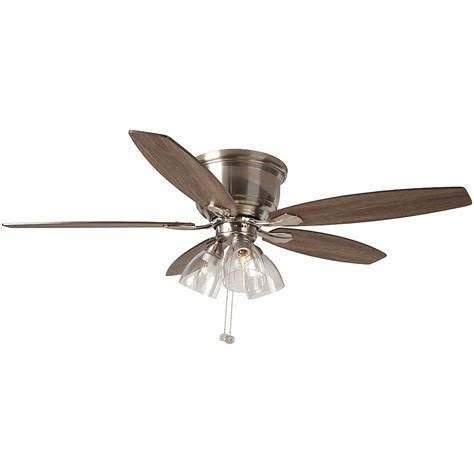 hampton bay stoneridge   indoor brushed nickel ceiling fan  led light  home depot