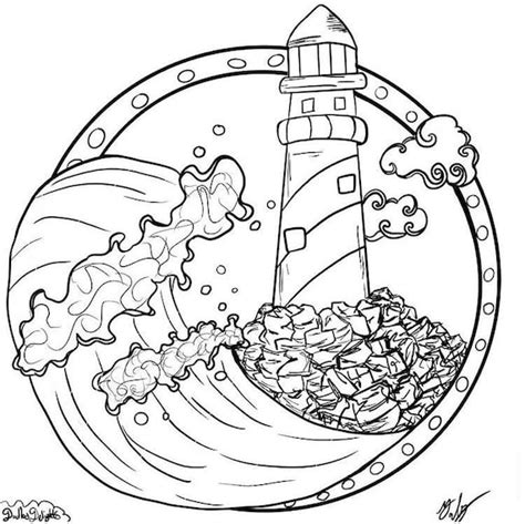 lighthouse  coloring pages kids coloring adult coloring etsy