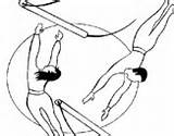 Trapeze Artists Coloring Acrobat Happy Coloringcrew Acrobatic Jumping sketch template
