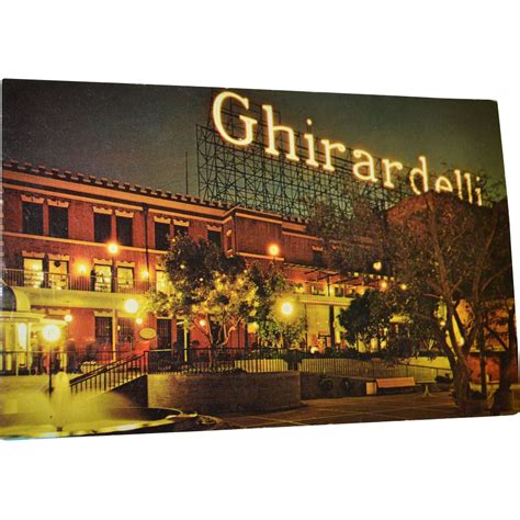 1960s ghirardelli square san francisco ca color postcard night view