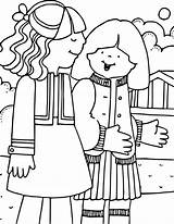 Talking Girls Walking Coloring Pages Kb Education sketch template