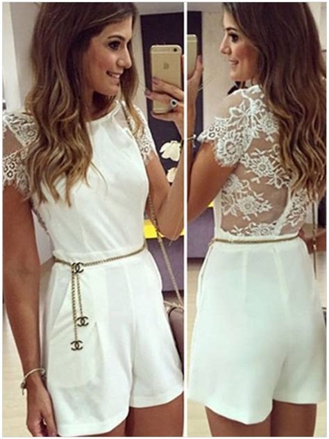 Cheap Women Lace Cute White Romper Online Store For