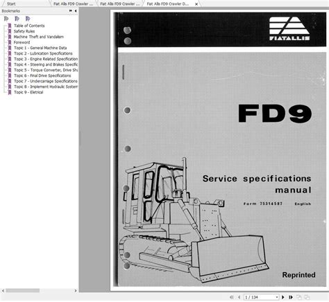 fiat allis fd9 crawler dozer tractor service manuals auto repair