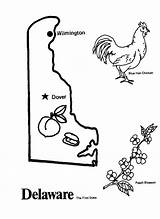 Delaware State Outline Map Coloring Pages Printables Shape Go Usa sketch template