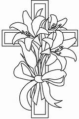 Cross Lily Easter Clipart Coloring Drawing Clip Pages Lilies Drawings Line Cliparts Color Colouring Jeepney Drawn Template Library Printables Popular sketch template