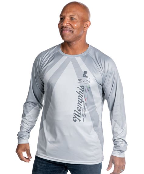 unisex long sleeve sublimated performance shirt grey st jude gift shop
