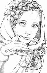 Coloring Pages Adult Fantasy Grayscale Color Winter Beautiful Colouring Fairy Choose Board Christmas sketch template