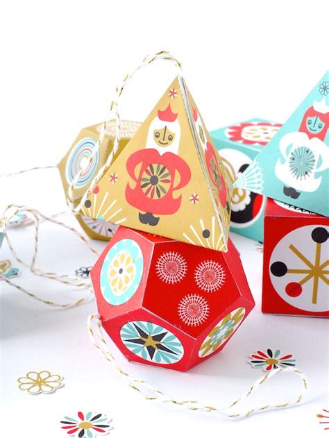 printable diy paper ornaments garland nordic style christmas