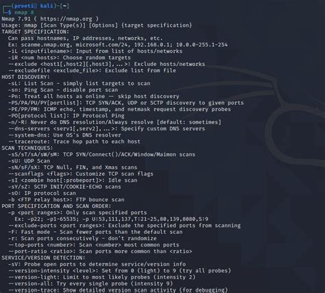 Nmap Commands In Kali Linux Javatpoint