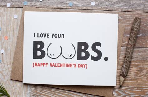 i love your boobs happy valentine s day funny card etsy