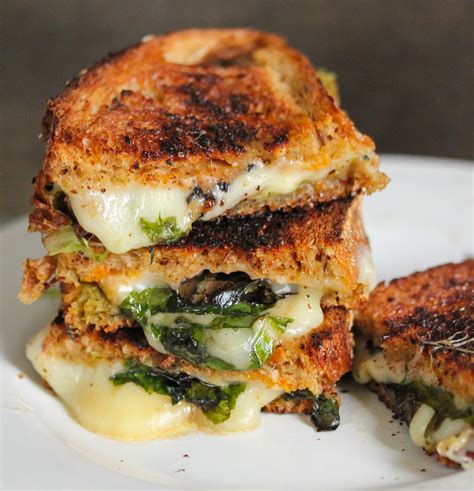 grilled cheese  spinach sandwich