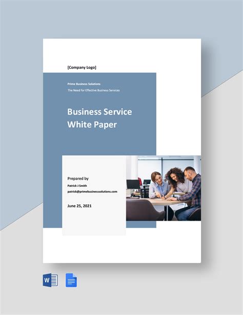 business service white paper template  word google docs