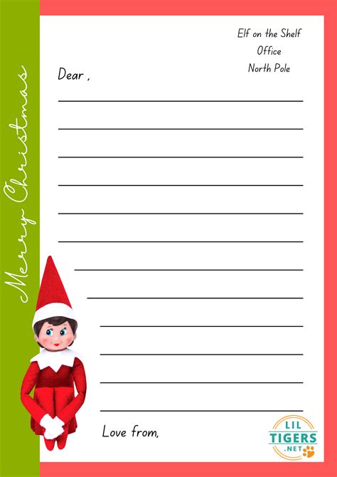 editable elf letter template printable word searches