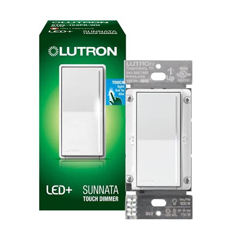 lutron sunnata touch led dimmer switch  led incandescent  halogen single pole