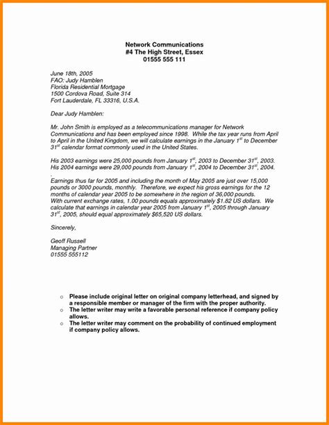 employed income verification letter   salary proof letter