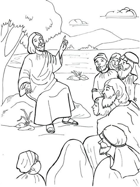 jesus preaching coloring page sermont   mount coloring pages