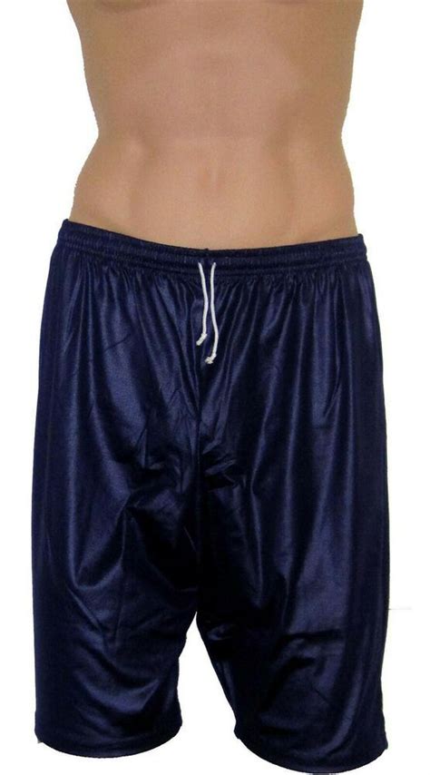 mens wet look shiny cal surf sports knee shorts gym active