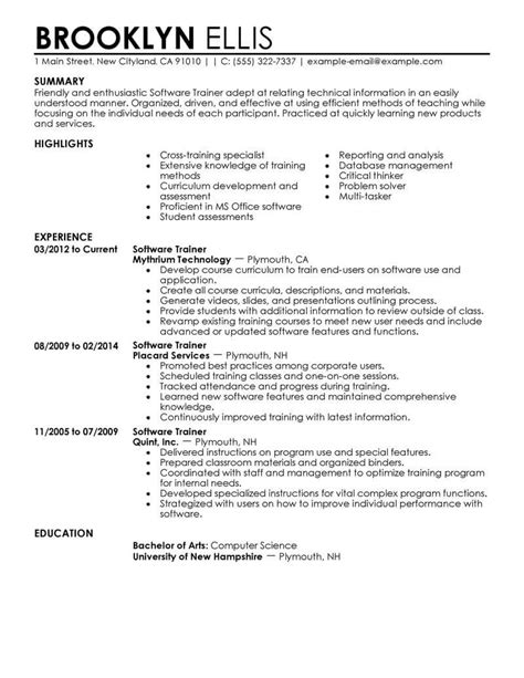 software training resume   professional resume writing