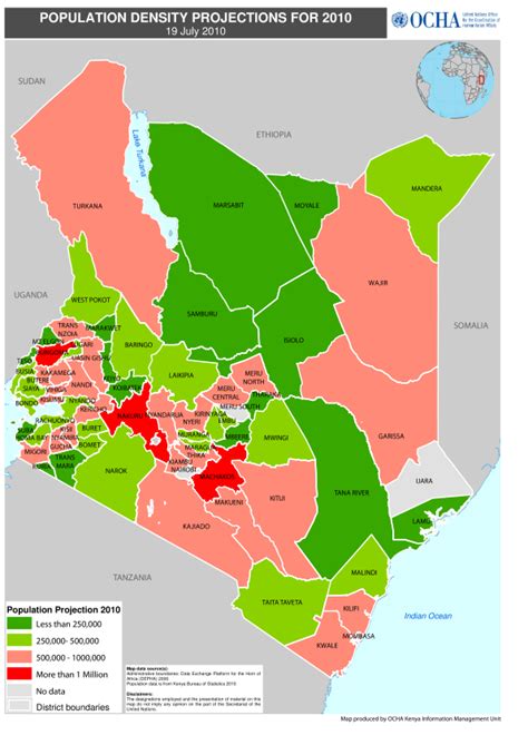 kenya population density projections    july
