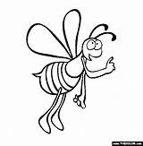 Bee Coloring Pages Insect Animal 2009 February Thecolor sketch template