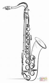 Saxophone Drawing Draw Coloring Pages Instruments Musical Step Supercoloring Tutorials Printable Saxofon Kids Dibujo Drawings Dessin Saxofón Music Dibujos Cake sketch template