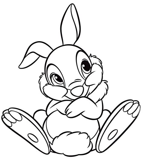 walt disney coloring pages thumper disney characters outline