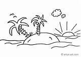Ausmalen Insel Artus Urlaub Ausmalbild Ausdrucken Malvorlagen Sommerbilder sketch template