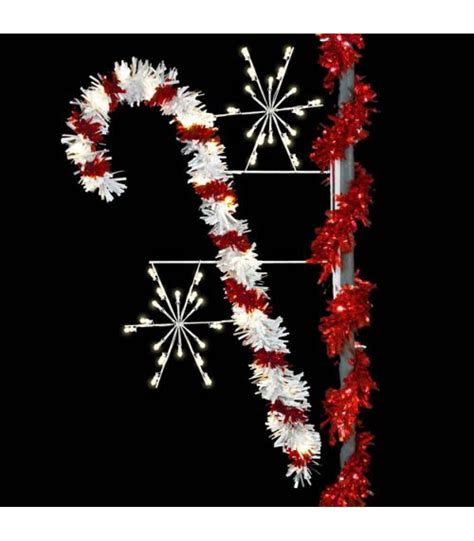 sparkling candy cane pole display  american christmas