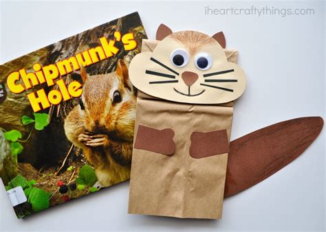 paper bag chipmunk kid craft  heart crafty