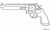 Draw Drawing Gun Revolver Drawings Weapon Pistol Magnum Cartoon Colt Step Cool Guns Tattoo Line Weapons Coloring Pages Easy Desenho sketch template
