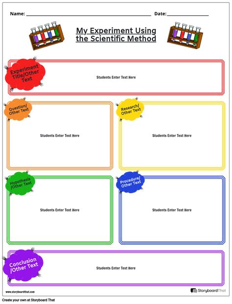scientific method digital worksheet storyboard