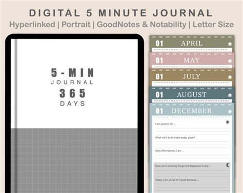 minute journal digital  minute journal diary etsy