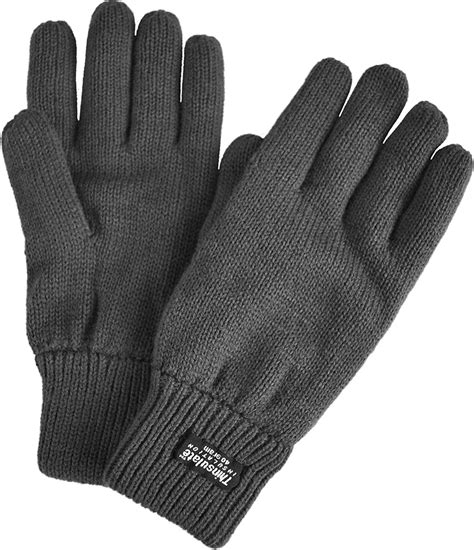 thinsulate insulation lined black acrylic knitted thermal safety work gloves  cold store