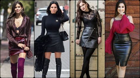 Elegant Black Leather Skirt Outfit Ideas For Women S Youtube