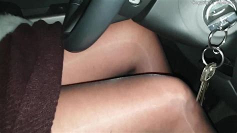 Driving My Car Upskirt In Pantyhose No Pantie Naughty Alysha Porn Videos