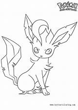 Leafeon Pokemon Coloring Pages Printable Kids sketch template