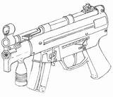 Mp5k Glock sketch template