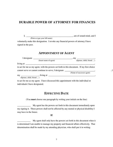 california durable power  attorney fillable form printable forms